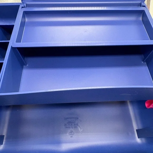 Vintage Caboodles Make Up Storage‎ Organizer Hard Case Mirror 2622 Gray Purple - Picture 8 of 12